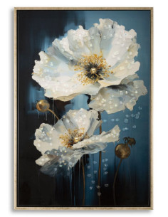 Toile murale peinte Chien anthropomorphe 42x62 Cadre doré Bluely 