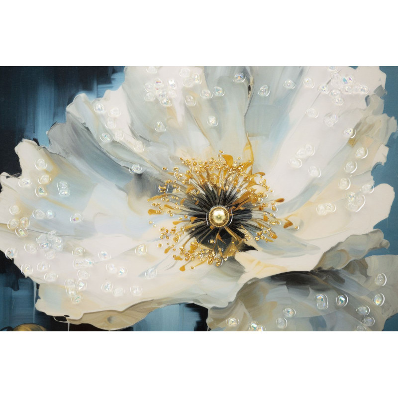 Toile murale peinte Chien anthropomorphe 42x62 Cadre doré Bluely 