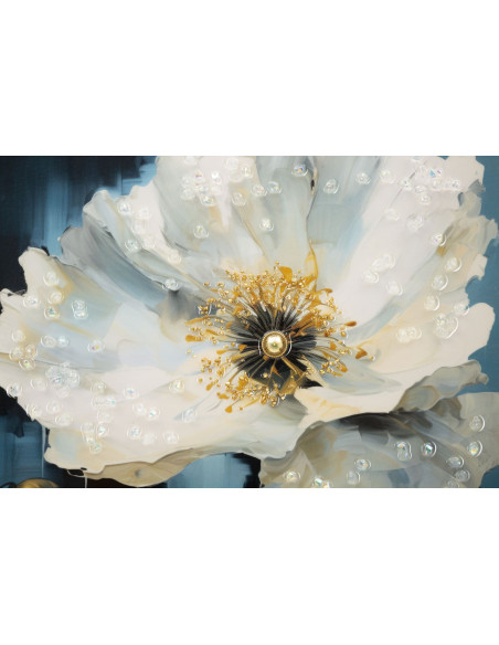 Toile murale peinte Chien anthropomorphe 42x62 Cadre doré Bluely 