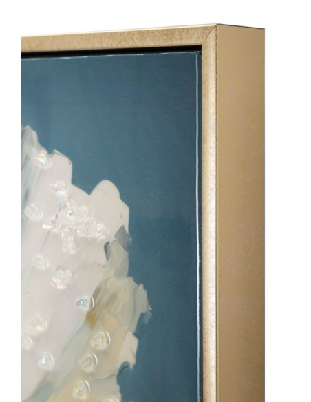 Toile murale peinte Chien anthropomorphe 42x62 Cadre doré Bluely 