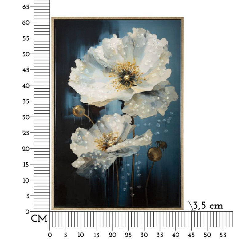 Toile murale peinte Chien anthropomorphe 42x62 Cadre doré Bluely 