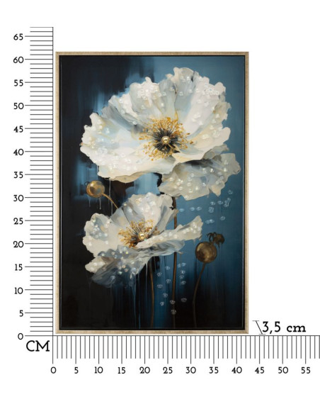 Toile murale peinte Chien anthropomorphe 42x62 Cadre doré Bluely 