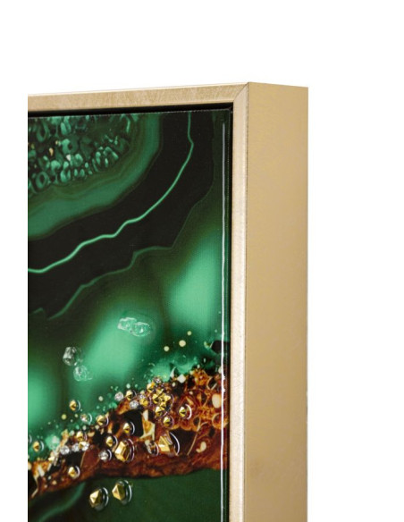 Toile murale peinte moderne abstraite 82x62 Cadre doré Smeraldy A 