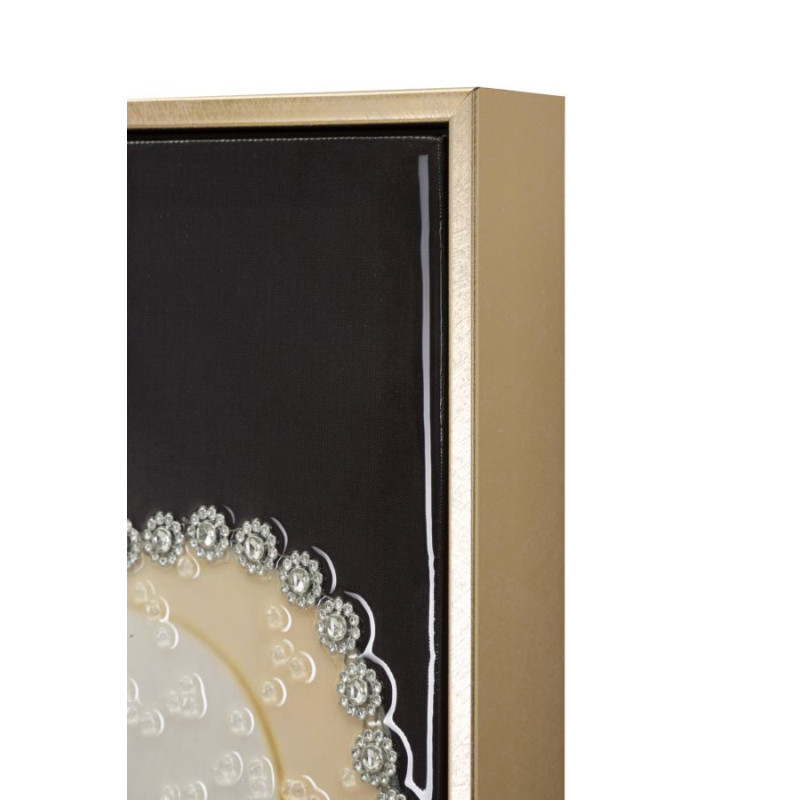 Toile murale peinte Femme avec chapeau 62x92 Cadre doré Wien A 