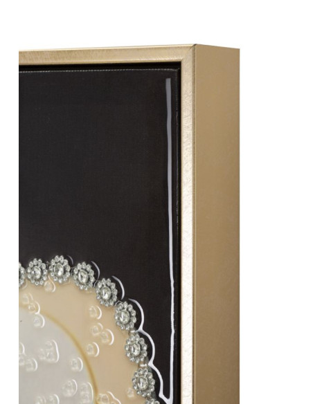 Toile murale peinte Femme avec chapeau 62x92 Cadre doré Wien A 