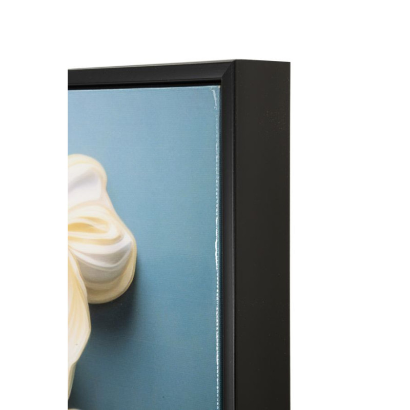 Toile murale peinte carrée Bouquet de fleurs 82x82 Cadre noir Narcy B 