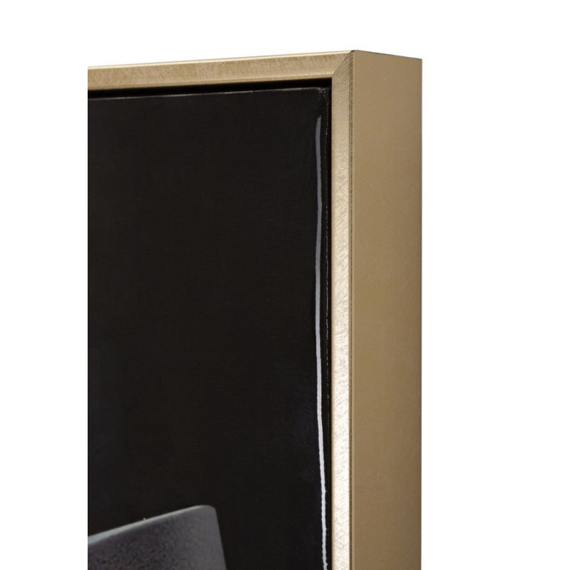 Toile murale peinte Femme avec chapeau 62x92 Cadre doré Wien B 