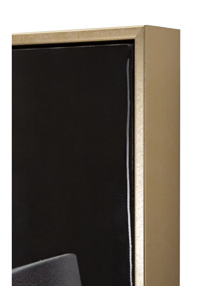 Toile murale peinte Femme avec chapeau 62x92 Cadre doré Wien B 