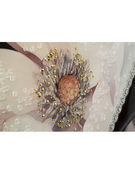 Toile murale peinte Femme avec chapeau 62x92 Cadre doré Wien B 