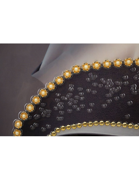 Toile murale peinte Femme avec chapeau 62x92 Cadre doré Wien B 