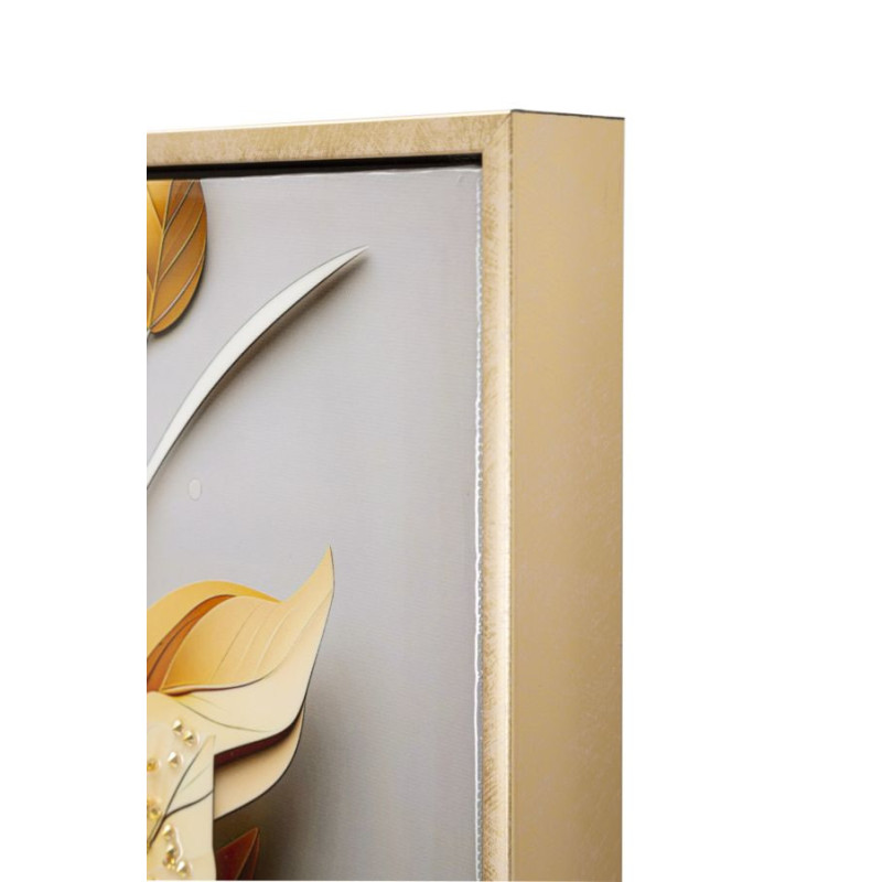 Toile murale peinte Fleurs 42x62 Cadre doré Flora 