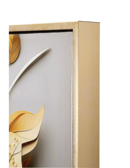 Toile murale peinte Fleurs 42x62 Cadre doré Flora 