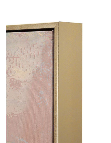 Grande Toile murale peinte Léopard anthropomorphe 82x122 Cadre doré King 