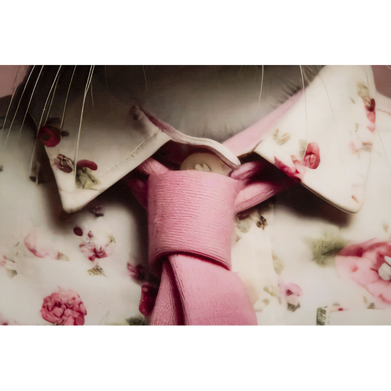 Toile murale peinte carrée Lapin anthropomorphe 62x62 Cadre noir Bunny 