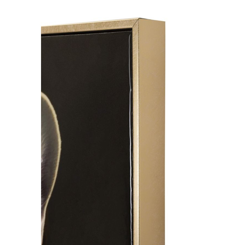 Toile murale peinte Chien anthropomorphe 62x82 Cadre doré Bully 