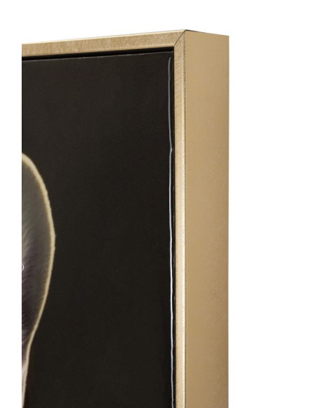 Toile murale peinte Chien anthropomorphe 62x82 Cadre doré Bully 