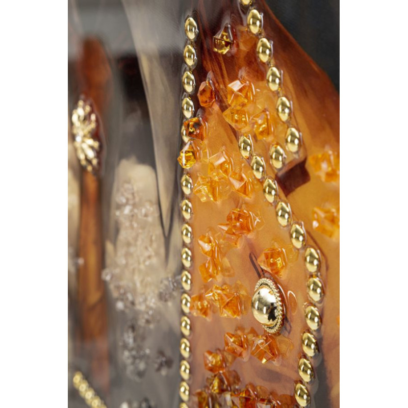 Toile murale peinte Singe anthropomorphe 52x72 Cadre doré Monky 