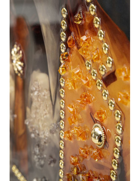 Toile murale peinte Singe anthropomorphe 52x72 Cadre doré Monky 