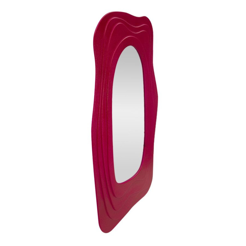 Grand Miroir mural Irrégulier 90x165 en Bois Rose fuchsia Dafne 
