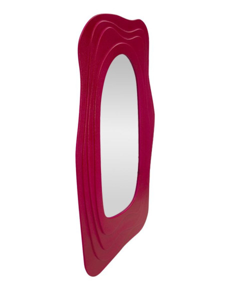Grand Miroir mural Irrégulier 90x165 en Bois Rose fuchsia Dafne 