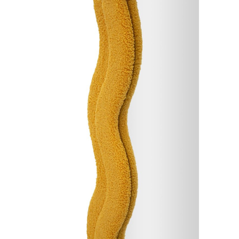 Grand Miroir mural Bouclette Irrégulier 60x160 en Tissu Jaune moutarde bouclé Teddy 