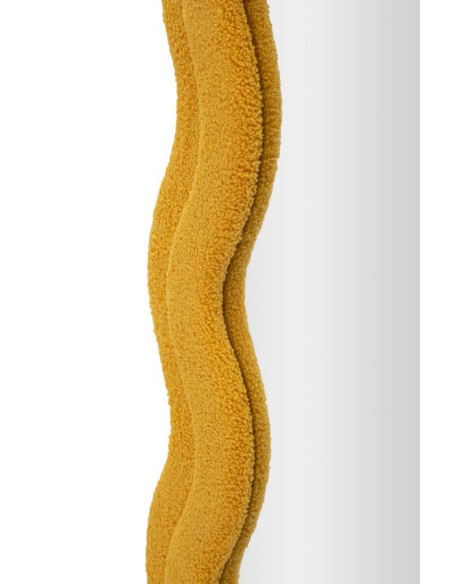 Grand Miroir mural Bouclette Irrégulier 60x160 en Tissu Jaune moutarde bouclé Teddy 