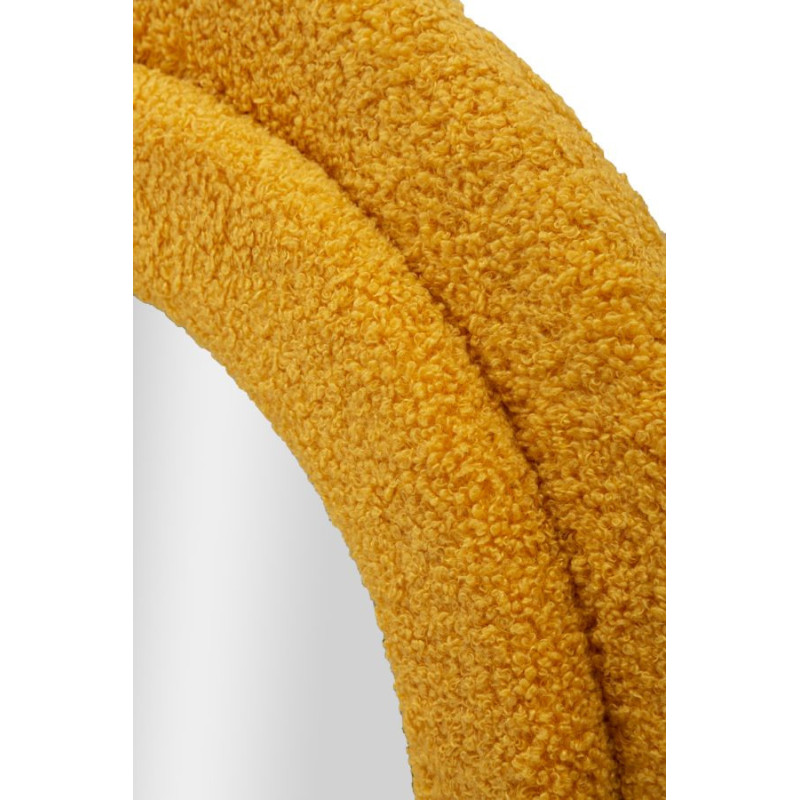 Grand Miroir mural Bouclette Irrégulier 60x160 en Tissu Jaune moutarde bouclé Teddy 