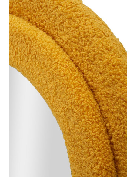 Grand Miroir mural Bouclette Irrégulier 60x160 en Tissu Jaune moutarde bouclé Teddy 