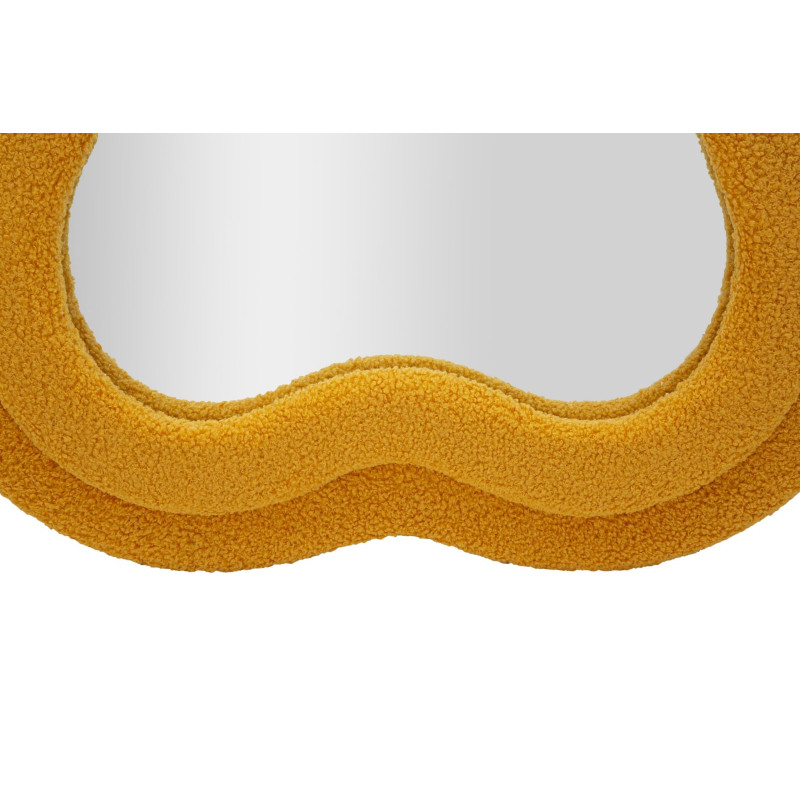 Grand Miroir mural Bouclette Irrégulier 60x160 en Tissu Jaune moutarde bouclé Teddy 
