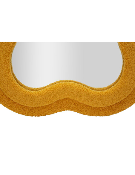 Grand Miroir mural Bouclette Irrégulier 60x160 en Tissu Jaune moutarde bouclé Teddy 