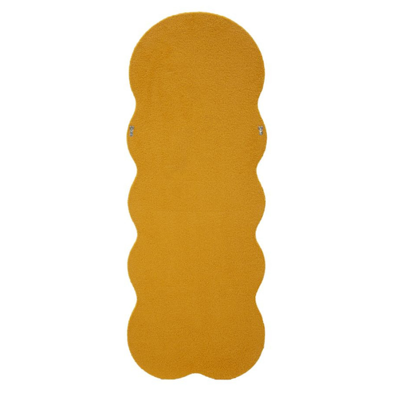 Grand Miroir mural Bouclette Irrégulier 60x160 en Tissu Jaune moutarde bouclé Teddy 