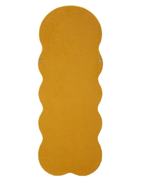 Grand Miroir mural Bouclette Irrégulier 60x160 en Tissu Jaune moutarde bouclé Teddy 