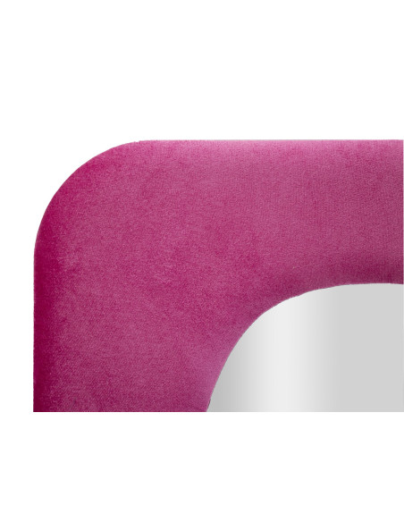 Grand Miroir mural original Irrégulier 60x160 en Velours Rose fuchsia Theodor 