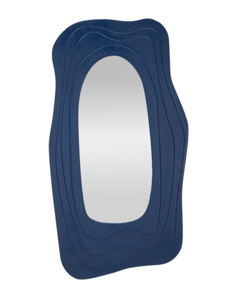 Grand Miroir mural Irrégulier 90x165 en Bois Bleu Dafne 