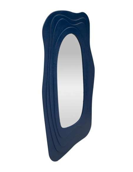 Grand Miroir mural Irrégulier 90x165 en Bois Bleu Dafne 