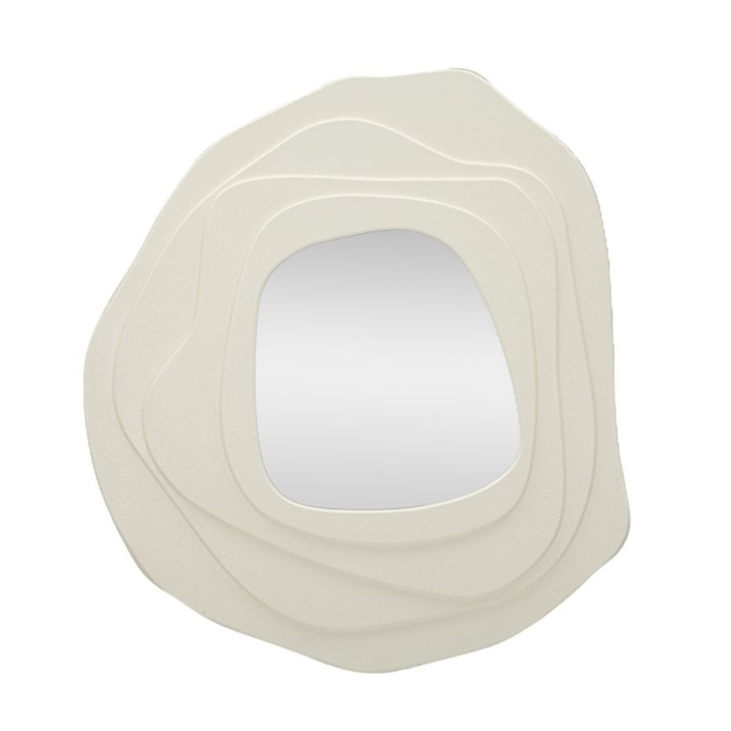 Grand Miroir mural Irrégulier 90x97 en Bois Blanc Dalia 