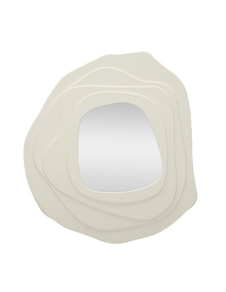 Grand Miroir mural Irrégulier 90x97 en Bois Blanc Dalia 