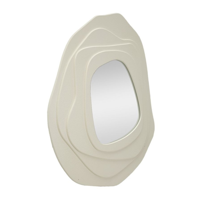 Grand Miroir mural Irrégulier 90x97 en Bois Blanc Dalia 