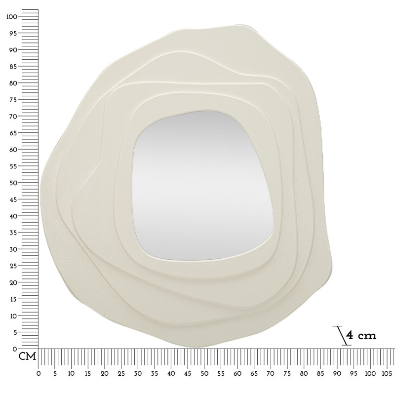 Grand Miroir mural Irrégulier 90x97 en Bois Blanc Dalia 