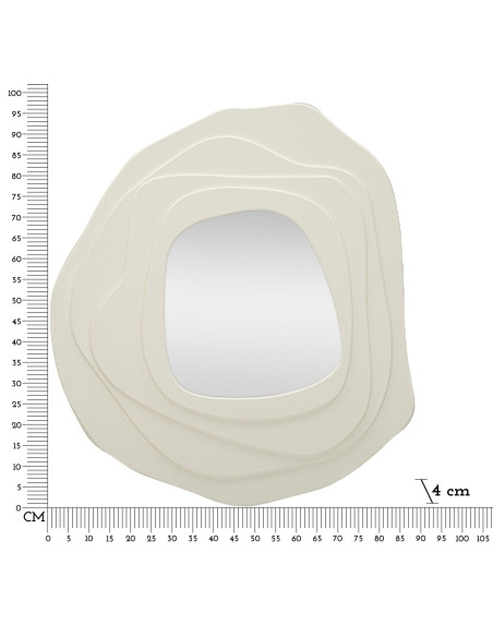 Grand Miroir mural Irrégulier 90x97 en Bois Blanc Dalia 
