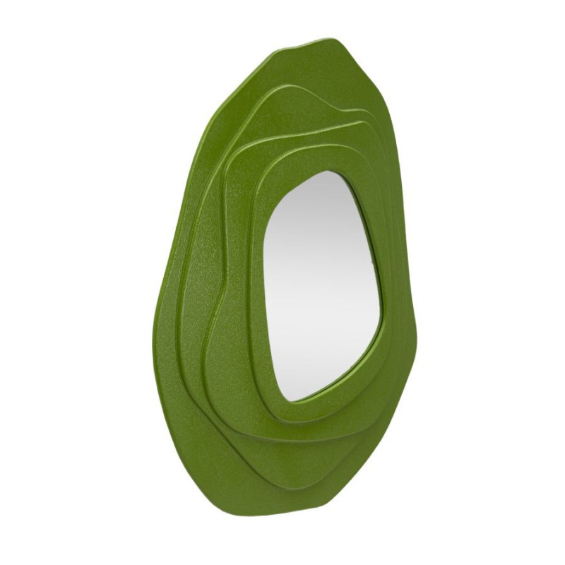 Grand Miroir mural Irrégulier 90x97 en Bois Vert Dalia 