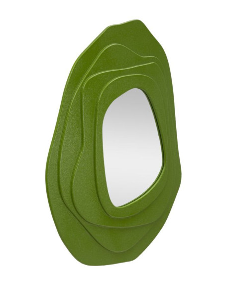 Grand Miroir mural Irrégulier 90x97 en Bois Vert Dalia 