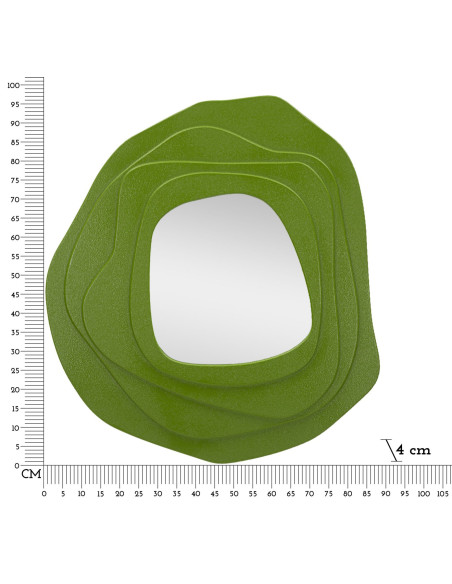 Grand Miroir mural Irrégulier 90x97 en Bois Vert Dalia 