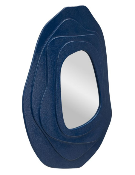 Grand Miroir mural Irrégulier 90x97 en Bois Bleu Dalia - 2
