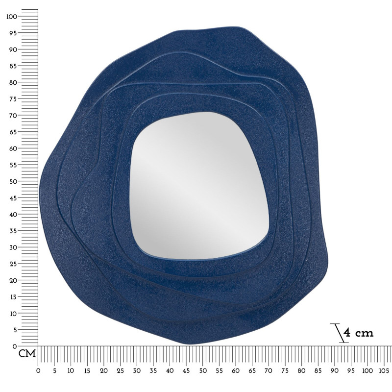 Grand Miroir mural Irrégulier 90x97 en Bois Bleu Dalia - 7