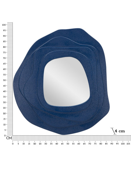 Grand Miroir mural Irrégulier 90x97 en Bois Bleu Dalia - 7