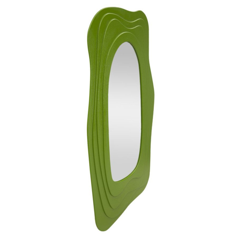 Grand Miroir mural Irrégulier 90x165 en Bois Vert Dafne - 2