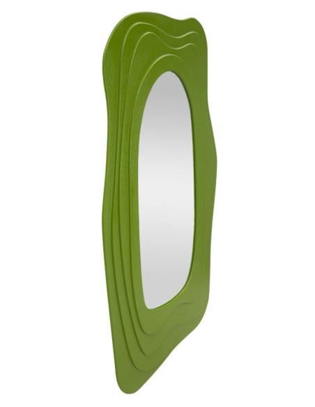 Grand Miroir mural Irrégulier 90x165 en Bois Vert Dafne - 2
