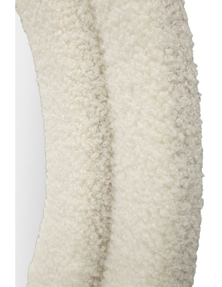 Grand Miroir mural Bouclette Irrégulier 60x160 en Tissu Blanc crème bouclé Teddy 