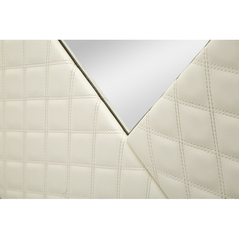 Miroir mural moderne Rond 80x80 en Bois Blanc Métal Doré Sharon 